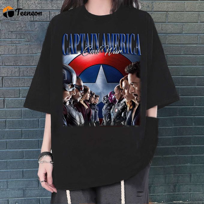 Captain America Civil War T-Shirt, Captain America Civil War Shirt, Vintage Shirt, Hip Hop Graphic, Trendy Shirt, Retro Shirt, Unisex Shirt 1