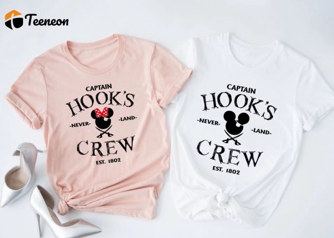 Captain Hooks T-Shirt: Pirate Crew Est 1802 Logo Shirt Family Matching Disney Shirts - Never Land Crew Disney Cruise 1