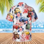 Car Pixar Hawaiian 4th Of July Shirt, Car Aloha Shirt, Lightning Mcqueen Hawaiian Shirt ,Cars Land Hawaiian Shirt, Summer Family Trip