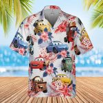 Car Pixar Hawaiian 4th Of July Shirt, Car Aloha Shirt, Lightning Mcqueen Hawaiian Shirt ,Cars Land Hawaiian Shirt, Summer Family Trip