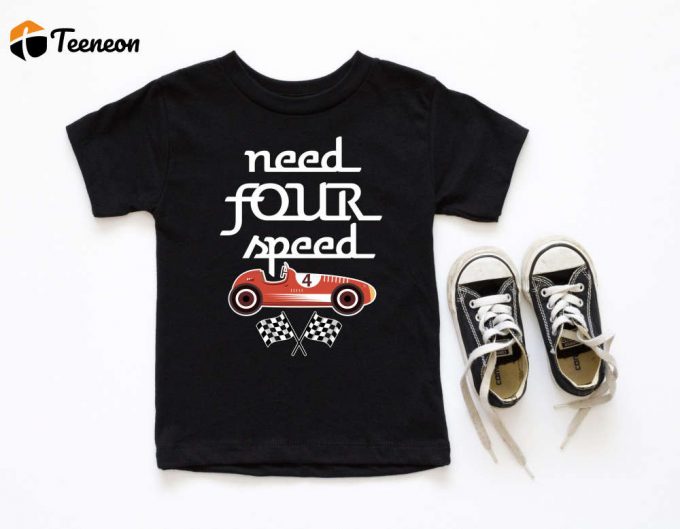 Car Race Birthday Shirt Need For Speed 4Th Birthday Tee Racing Boy Shirt 1