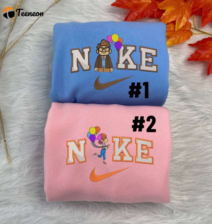 Carl And Ellie Up Disney Nike Embroidered Sweatshirts 1