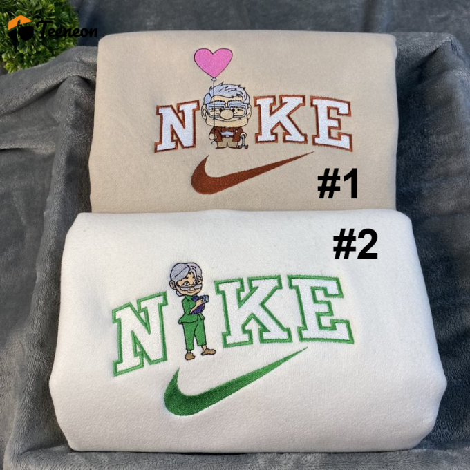 Carl Fredricksen And Ellie Fredricksen Up Disney Nike Embroidered Sweatshirts 1