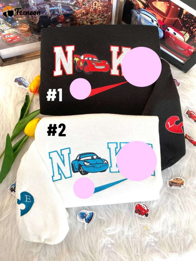 Cars Lightning Mcqueen &Amp; Sally Embroidered Sweatshirt Valentine Hoodie 3