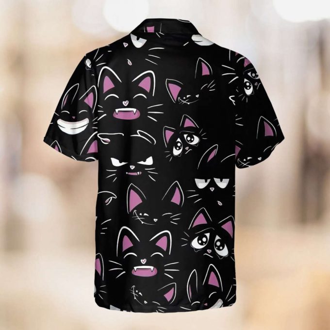 Cat Lovers Hawaiian Shirt, Black Cat Hawaiian Shirt, Cat Hawaiian Shirt, Hawaiian Beach Tee, Summer Aloha 2023, Gifts For Cat Owner 3