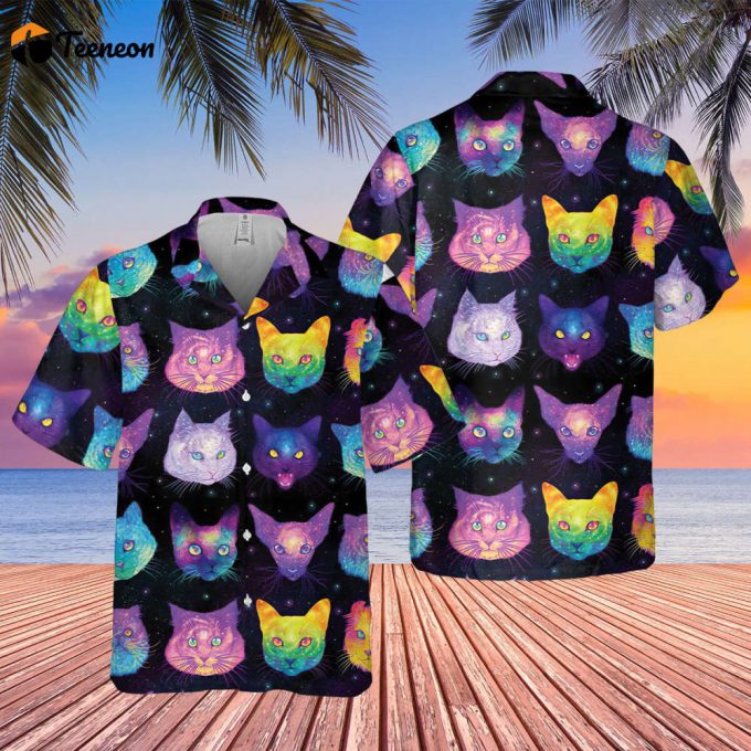 Cat Lovers Hawaiian Shirt, Cat 3D Hawaiian Shirt, Hawaiian Beach Tee, Summer Aloha 2023, Gifts For Cat Owner, Family Gift, Tropical Hawaiian 1