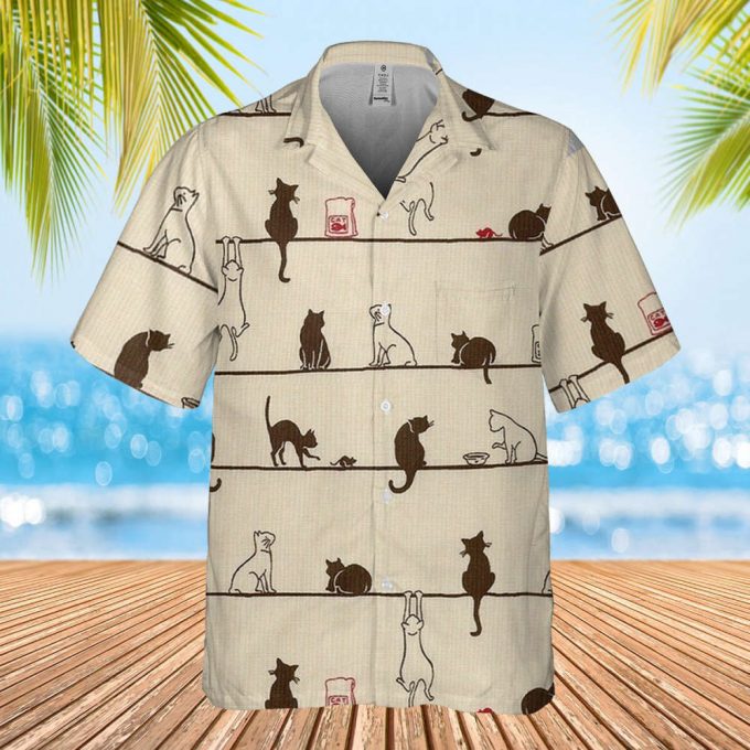 Cat Own Love Hawaiian Shirt, Cat Hawaiian Shirt,Funny Cat Shirt, Cat Lovers Shirt, Cat Button Shirt, Hawaiian Shirt Men, Summer Hawaii Shirt 2