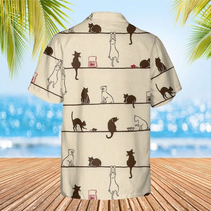 Cat Own Love Hawaiian Shirt, Cat Hawaiian Shirt,Funny Cat Shirt, Cat Lovers Shirt, Cat Button Shirt, Hawaiian Shirt Men, Summer Hawaii Shirt 3