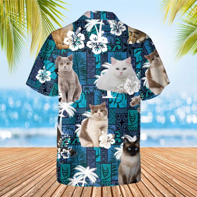 Cat Personalized Hawaii Shirt, Personalized Cat Hawaiian Shirt, Tropical Cat Hawaii Shirt, Custom Your Own Cat, Gift For Cat Lover Summer 3