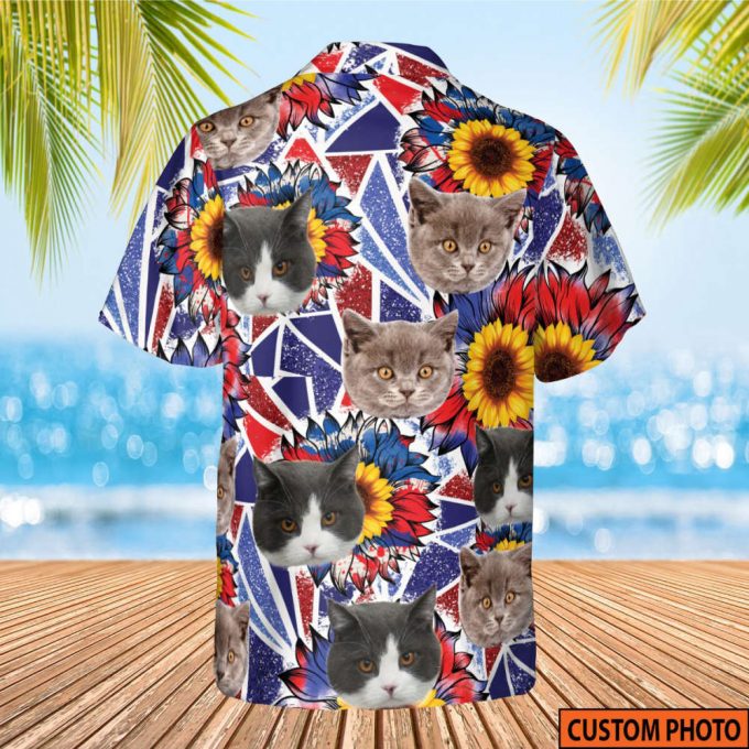 Cat Personalized Hawaiian Shirt, Personalized Cat Hawaiian Shirt, Tropical Cat Hawaii Shirt, Custom Photo Own Cat, Gift For Cat Lover 3