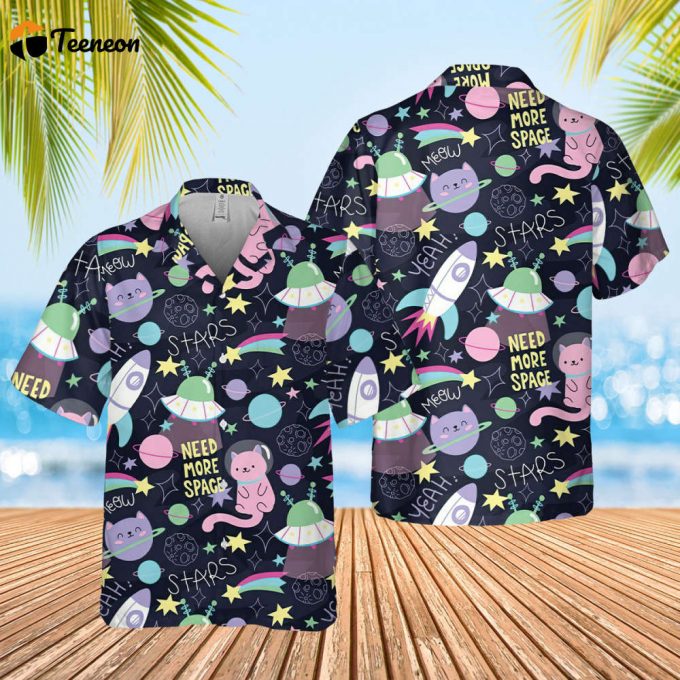 Cat Star Lovers Hawaiian Shirt, Cat Meow Hawaiian Shirt, Cat Hawaiian Shirt, Hawaiian Beach Tee, , Gifts For Cat Owner, Summer Aloha 2023 1