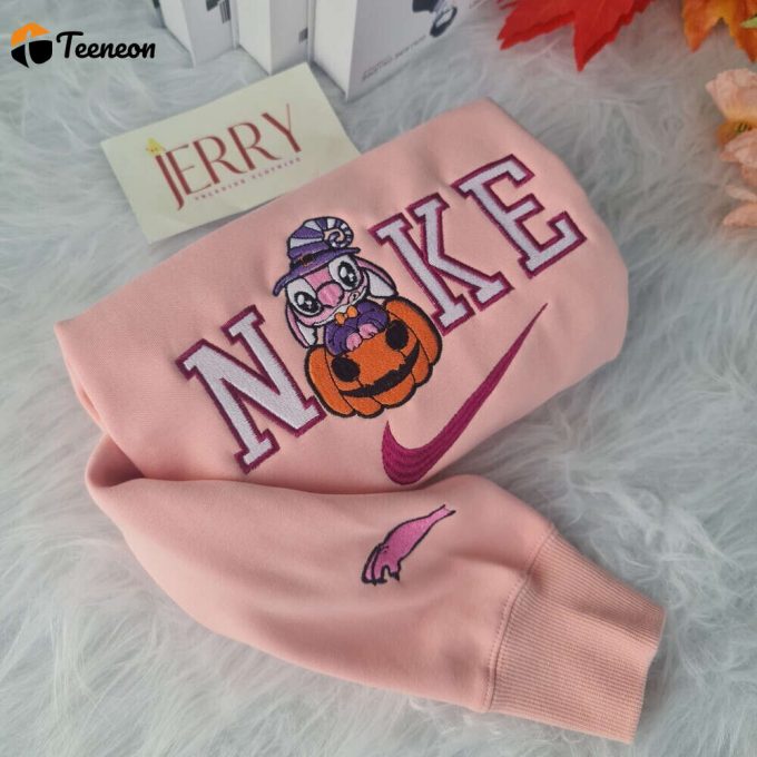 Cheap Witch Angel Disney Nike Embroidered Sweatshirt, Halloween Gift Ideas For Couple 1