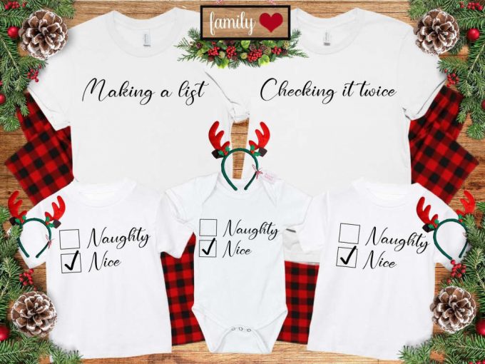 Checking List Family T-Shirt, Funny Family Shirt, Naughty Or Nice, Family Christmas Shirt, Matching Family Shirt, Matching Christmas Shirt 2