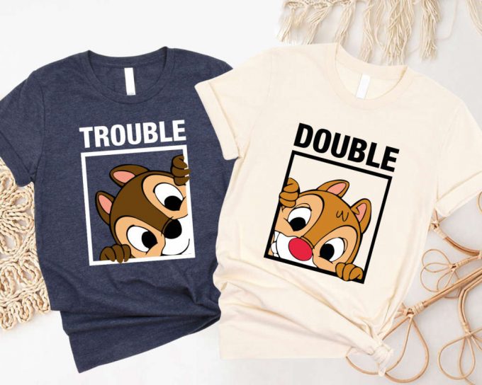 Disney Couple Shirts: Chip And Dale Double Trouble - Perfect For Valentines Honeymoon 2