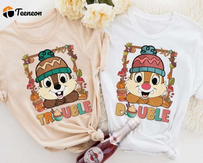 Double Trouble Thanksgiving Shirt Chip And Dale Disneyland Balloon Tee 1