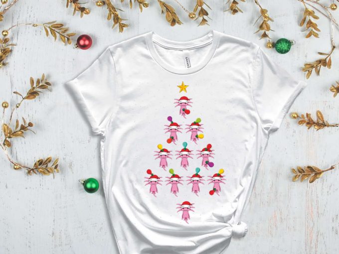 Christmas Axolotl T-Shirt, Christmas Tree Graphic Tees, Axolotl Shirt, Christmas Vibes, Funny Christmas Shirt, Christmas Gift, Xmas Spirit 3