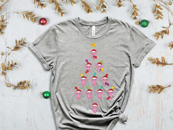 Christmas Axolotl T-Shirt, Christmas Tree Graphic Tees, Axolotl Shirt, Christmas Vibes, Funny Christmas Shirt, Christmas Gift, Xmas Spirit 6