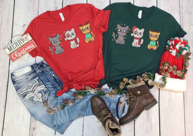 Christmas Cats T-Shirt, Christmas Squad, Christmas Crew, Cute Christmas Cat Tshirt, Funny Christmas Shirt, Christmas Gift For Cat Lover 2