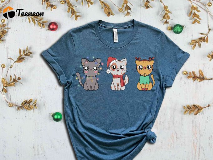 Christmas Cats T-Shirt, Christmas Squad, Christmas Crew, Cute Christmas Cat Tshirt, Funny Christmas Shirt, Christmas Gift For Cat Lover 1