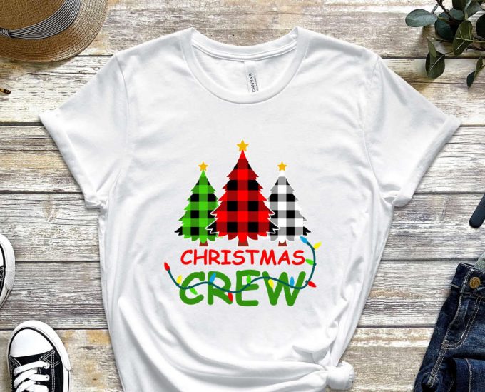 Christmas Crew T-Shirt, Christmas Shirt, Xmas Tree Graphic Tees, Matching Family Christmas,Buffalo Plaid Plaid Xmas Trees, Christmas Squad 5