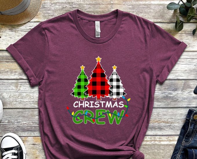 Christmas Crew T-Shirt, Christmas Shirt, Xmas Tree Graphic Tees, Matching Family Christmas,Buffalo Plaid Plaid Xmas Trees, Christmas Squad 6