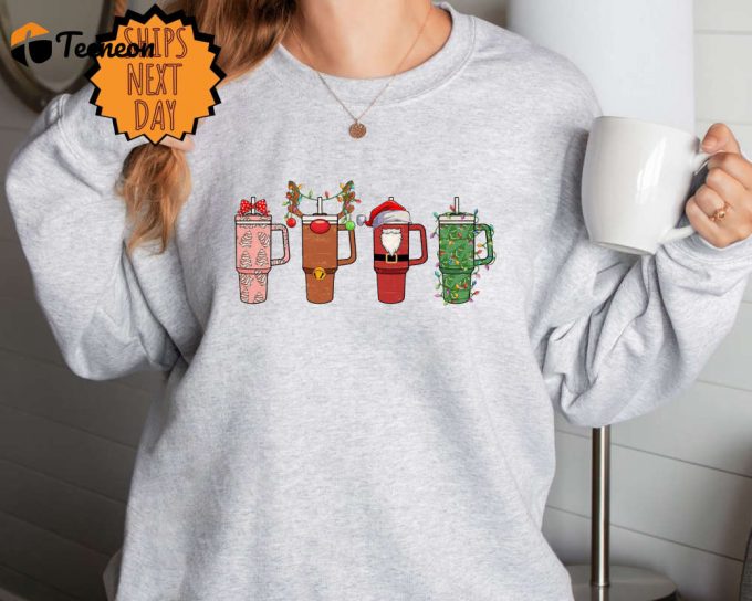 Cute Christmas Cups Sweatshirt: Holiday Gift Hoodie &Amp;Amp; Sweater 1