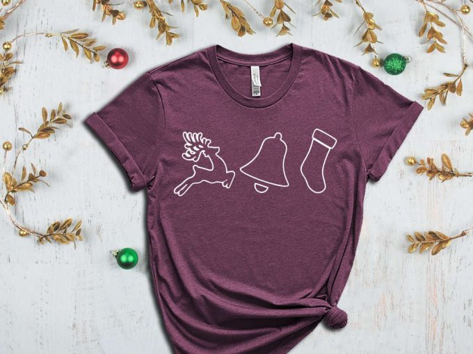 Christmas Doodles T-Shirt, Reindeer Graphic Tee, Christmas Shirt, Xmas Bell, Xmas Vibes, Holiday Christmas Shirts For Women, Matching Family 2