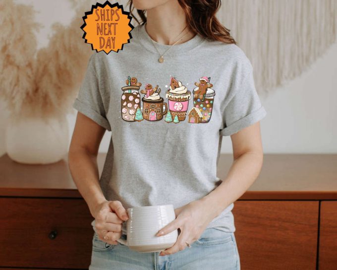 Festive Gingerbread Coffee Shirt: Christmas &Amp; Xmas Gift Tee For Coffee Lovers 5