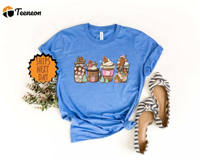Festive Gingerbread Coffee Shirt: Christmas &Amp;Amp; Xmas Gift Tee For Coffee Lovers 1