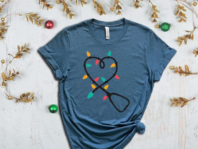 Christmas Nurse Stethoscope T-Shirt, Christmas Lights, Xmas Doctor Shirt, Xmas Gift For Doctor, Christmas Nurse Shirt, Christmas Doctor Tees 5