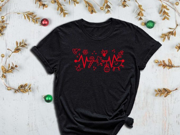 Christmas Ornament Shirt, Candy Cane Shirt, Xmas Bell Shirt, Heart Beat Shirt, Christmas Tree Shirt, Christmas Lights, Snow Flake Shirt 3