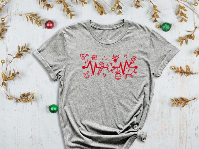 Christmas Ornament Shirt, Candy Cane Shirt, Xmas Bell Shirt, Heart Beat Shirt, Christmas Tree Shirt, Christmas Lights, Snow Flake Shirt 7