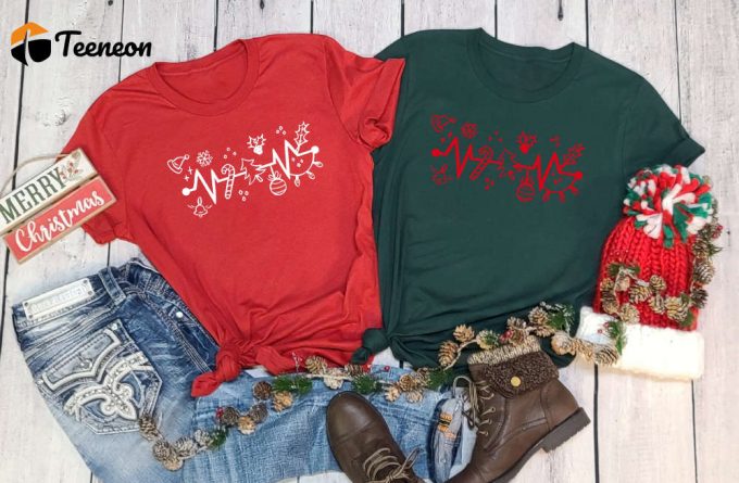 Christmas Ornament Shirt, Candy Cane Shirt, Xmas Bell Shirt, Heart Beat Shirt, Christmas Tree Shirt, Christmas Lights, Snow Flake Shirt 1