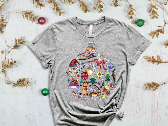 Christmas Ornament Shirt, Christmas Doodles, Xmas Apparel, Merry Christmas Tees, Funny Christmas Clothing, Holly Jolly Shirt, Christmas Gift 2