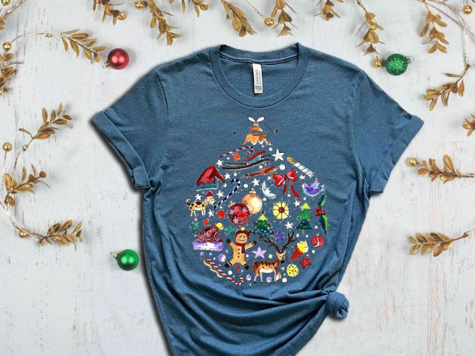 Christmas Ornament Shirt, Christmas Doodles, Xmas Apparel, Merry Christmas Tees, Funny Christmas Clothing, Holly Jolly Shirt, Christmas Gift 3