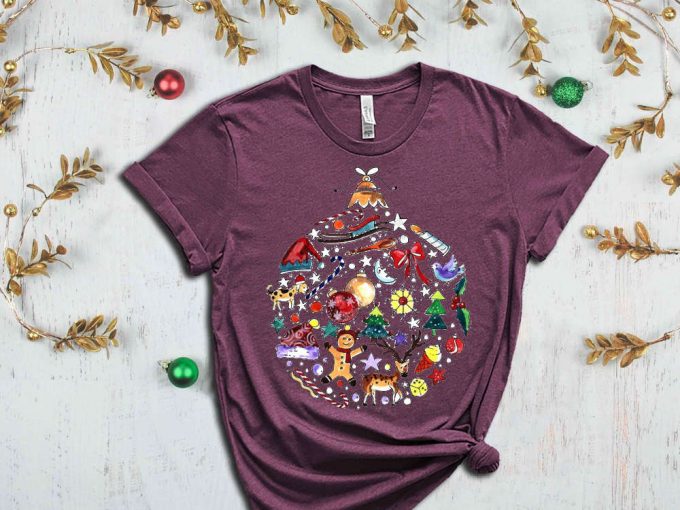 Christmas Ornament Shirt, Christmas Doodles, Xmas Apparel, Merry Christmas Tees, Funny Christmas Clothing, Holly Jolly Shirt, Christmas Gift 4