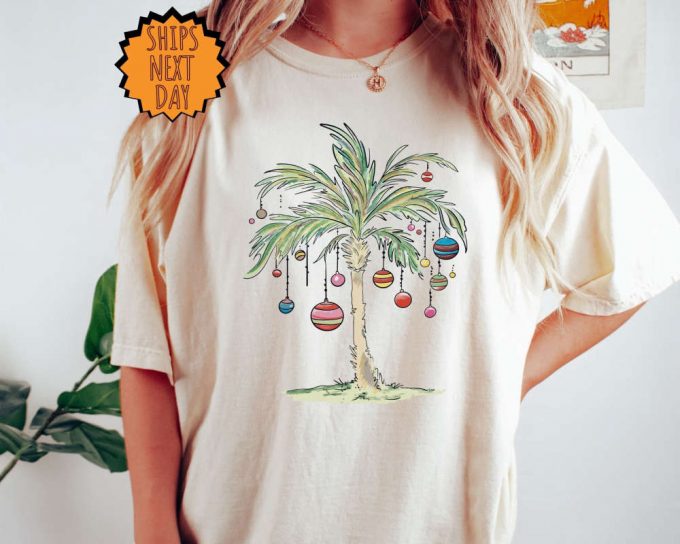 Christmas Palm Tree Shirt, Tropical Xmas Shirt, Christmas Florida Shirt, Christmas Vacation Trip Shirt, Adventure Gift Shirt, Xmas Tree Tee 5