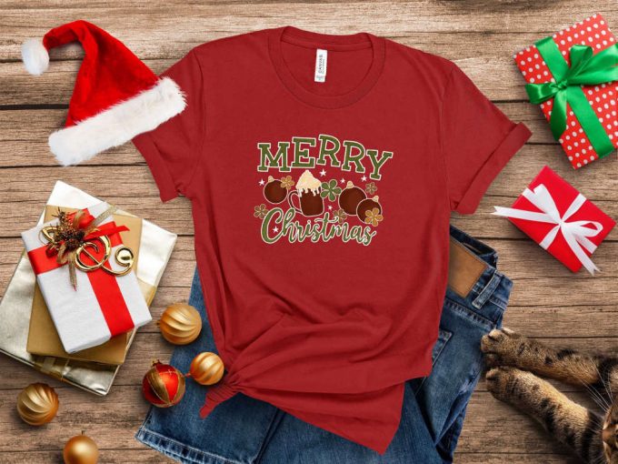 Spread Festive Cheer With Our Merry Christmas Shirt: Perfect Gift For Her Ideal For Christmas Trips Santa-Inspired Design &Amp; Positive Vibe - Shop Now! 2