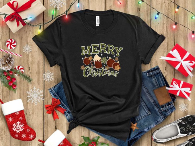 Spread Festive Cheer With Our Merry Christmas Shirt: Perfect Gift For Her Ideal For Christmas Trips Santa-Inspired Design &Amp; Positive Vibe - Shop Now! 3