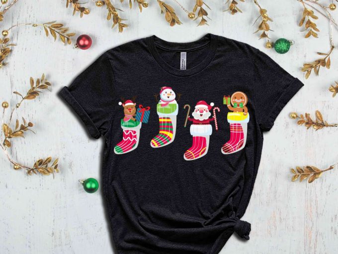 Christmas Stockings T-Shirt, Christmas Gift, Christmas Socks T-Shirt, Xmas Apparel, Funny Christmas Shirt, Xmas Apparel, Christmas Squad 4