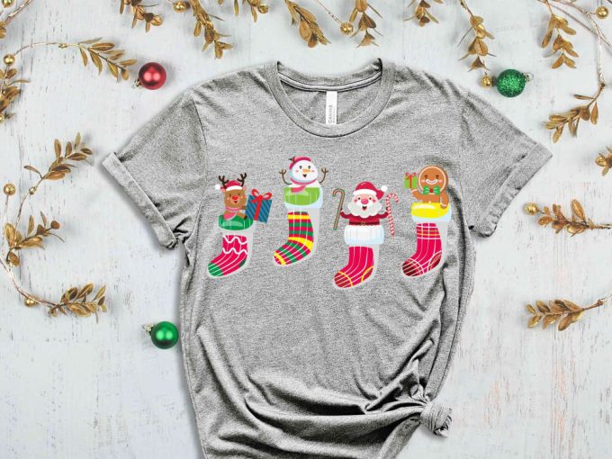 Christmas Stockings T-Shirt, Christmas Gift, Christmas Socks T-Shirt, Xmas Apparel, Funny Christmas Shirt, Xmas Apparel, Christmas Squad 5