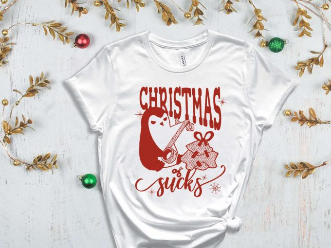 Christmas Sucks Shirt, Penguin Shirt, Angry Penguin, Christmas Penguin, Funny Christmas Shirt, Funny Penguin Shirt, Christmas T-Shirt 2