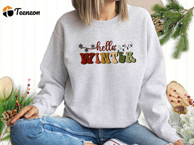 Spread Holiday Cheer With Christmas Sweatshirt Hello Winter Christmas Trip Positive Vibe Shirt Christmas 2024 New Year Christmas Squad Happy Xmas 1