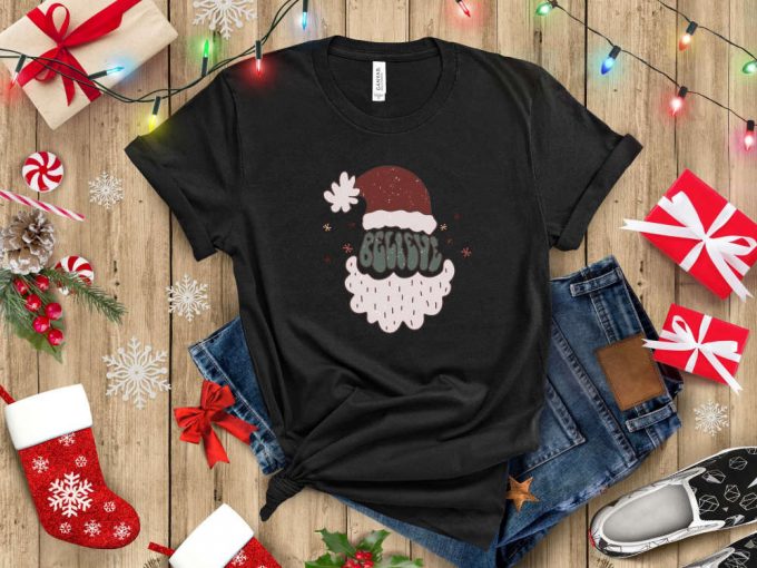 Spread The Festive Cheer With Christmas T-Shirt Believe &Amp; Positive Vibe Shirt Perfect Gift For Her Xmas &Amp; Santa Shirt Christmas Trip Attire Celebrate New Year 2023 3