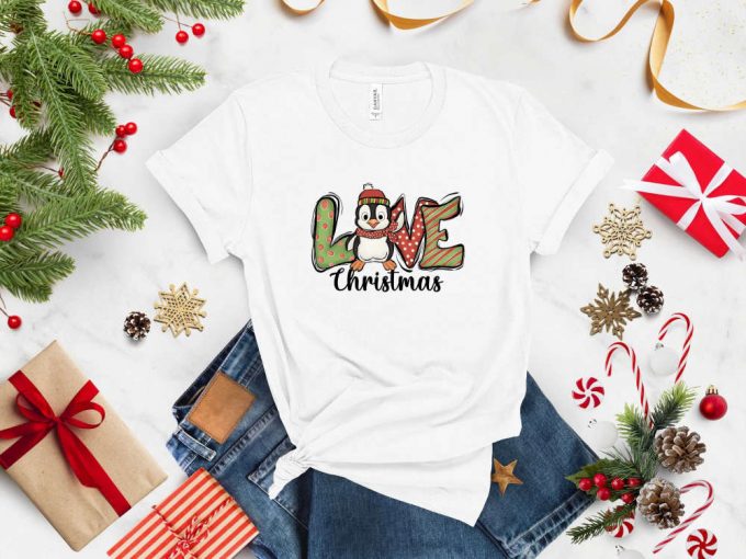 Spread Cheer With Funny Christmas T-Shirt Santa Penguin &Amp; Positive Vibes Perfect New Year Gift For Kids Holiday Trip Shirt