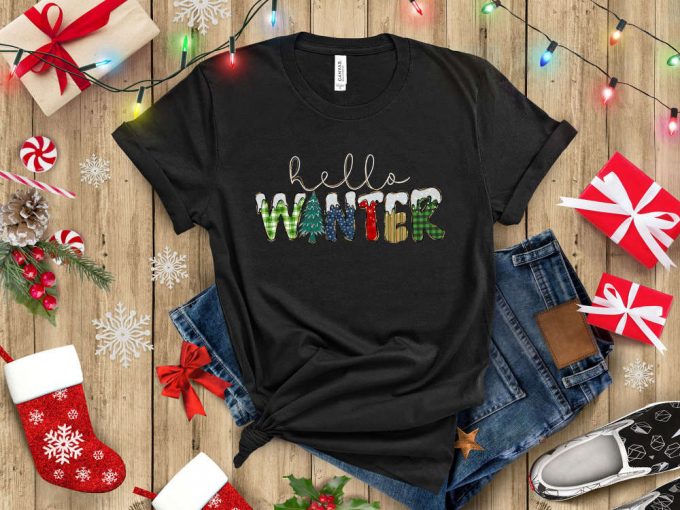 Get Festive With Our Christmas T-Shirt Collection: Hello Winter Merry Christmas Party Tee &Amp; More! Perfect Gift For Kids Happy New Year And Xmas Trip Shirt Included! 3