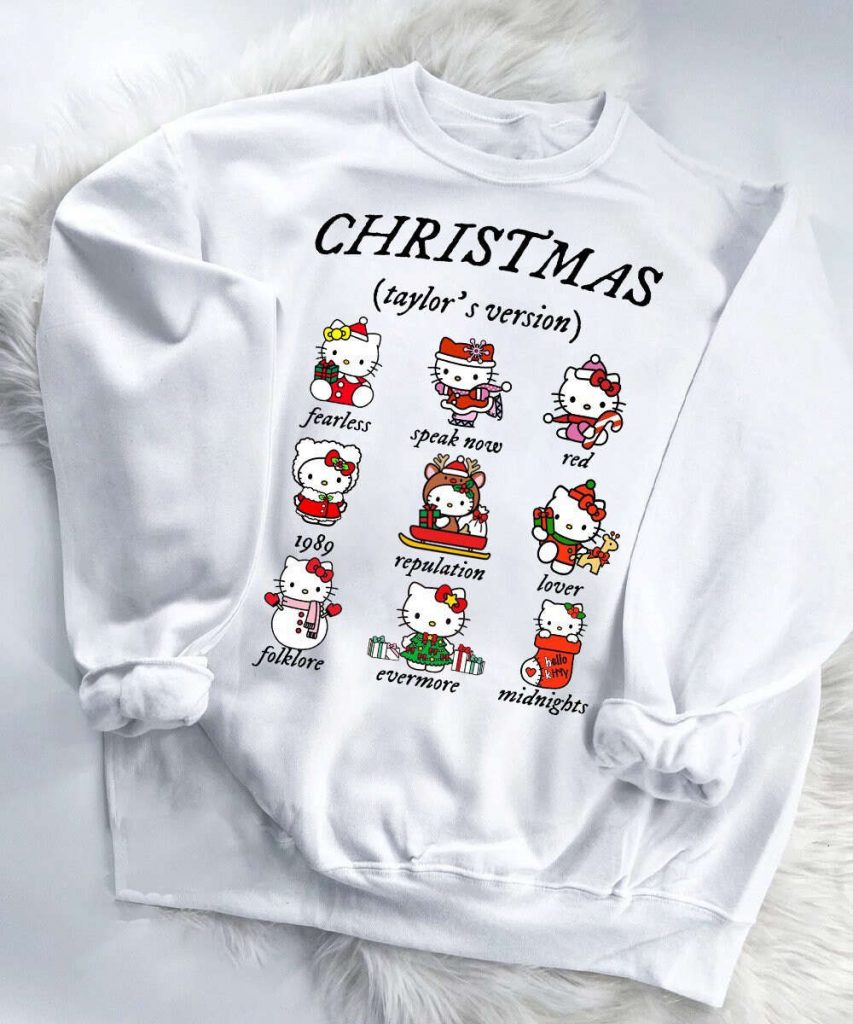 Christmas Taylor S Version Hello Kitty Sweatshirt Taylor Eras Merry Swiftmas T-Shirt 10