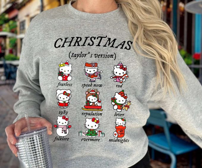 Christmas Taylor S Version Hello Kitty Sweatshirt Taylor Eras Merry Swiftmas T-Shirt 3