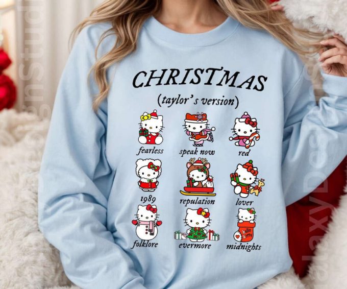 Christmas Taylor S Version Hello Kitty Sweatshirt Taylor Eras Merry Swiftmas T-Shirt 4