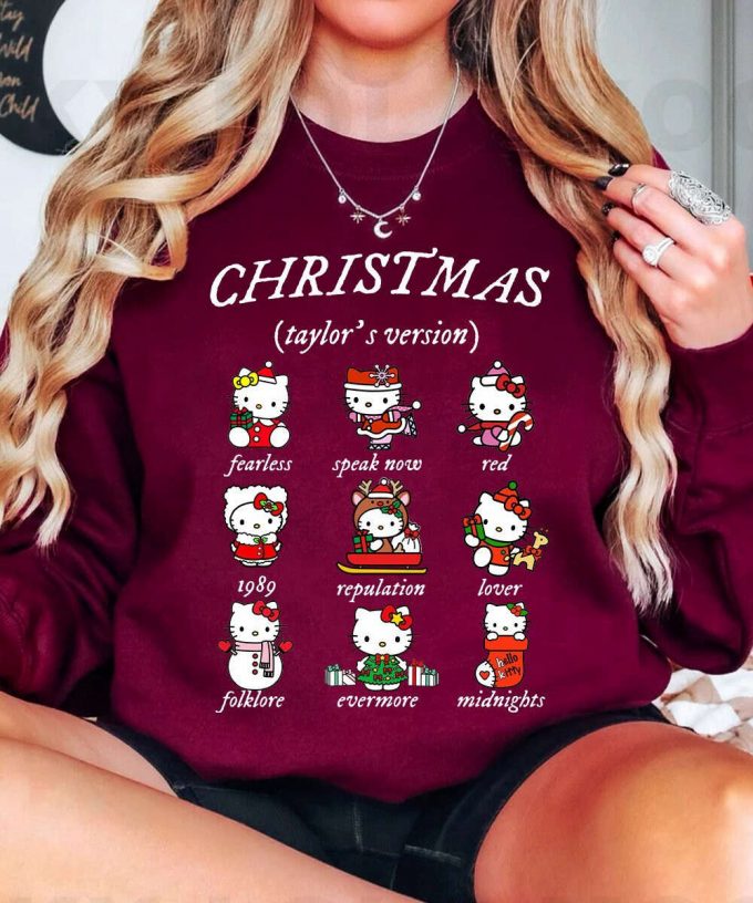 Christmas Taylor S Version Hello Kitty Sweatshirt Taylor Eras Merry Swiftmas T-Shirt 6